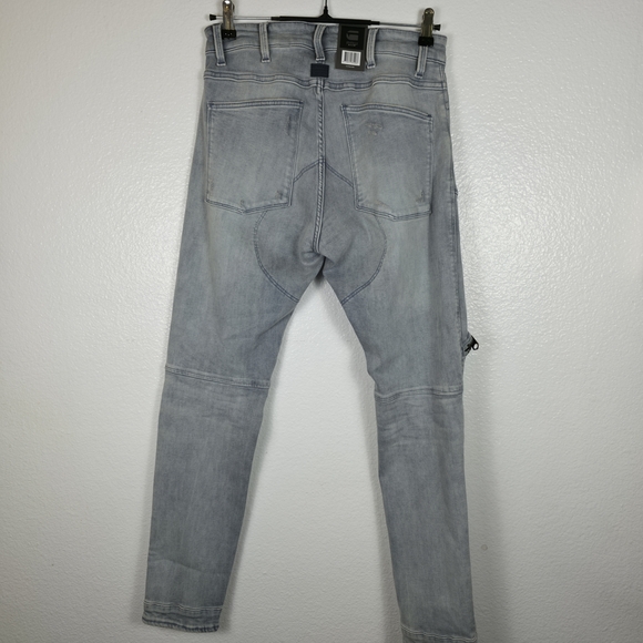 G-Star Raw 5620 3D Zip Knee Skinny Jeans Vintage Oreon Grey Destroyed Sz 29/32 - Picture 2 of 8
